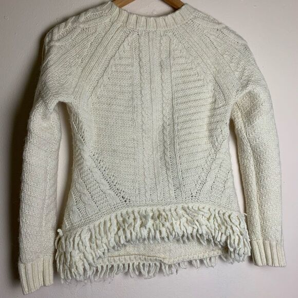 Banana Republic Italian Yarn Cable Fringe Sweater - Picture 7 of 7